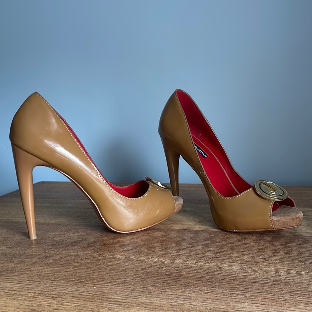 Tan Leather Heels Red Inside